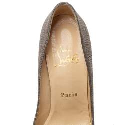 Christian Louboutin Two Tone Textured Suede Maggie Embellished Cap Toe Platform Pumps Size 35