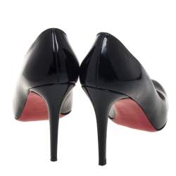 Pre Owned Chrsitan Louboutin Black Patent Leather Simple Pumps Size 41