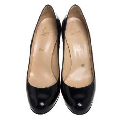Pre Owned Chrsitan Louboutin Black Patent Leather Simple Pumps Size 41