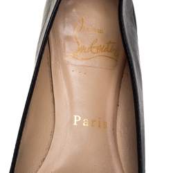 Christian Louboutin Black Leather Ballalla Pointed Toe Flats Size 37