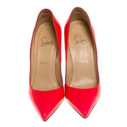 Pre Owned Christian Louboutin Neon Pink Leather Pigalle Pointed Toe Pumps Size 36.5