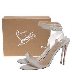 مملوكة مسبقًا Christian Louboutin Off White Leather And PVC Jonatina Sandals Size 41