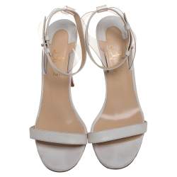 مملوكة مسبقًا Christian Louboutin Off White Leather And PVC Jonatina Sandals Size 41