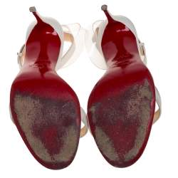 مملوكة مسبقًا Christian Louboutin Off White Leather And PVC Jonatina Sandals Size 41