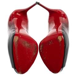 Pre Owned Christian Louboutin Black/Red Ombre Patent Leather New Very Prive Pumps Size 39.5