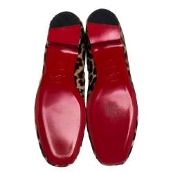 Pre Owned Christian Louboutin Brown/Beige Calf Hair Tounoir Ankle Boots Size 39.5