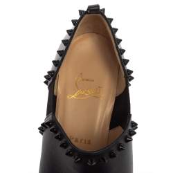 مملوكة مسبقًا بوت كريستيان لوبوتان فيكي جلد أسود بحزام للكاحل مقاس 39.5