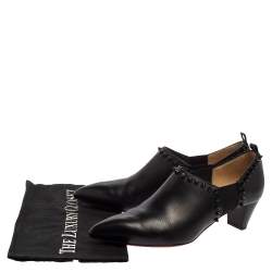 مملوكة مسبقًا بوت كريستيان لوبوتان فيكي جلد أسود بحزام للكاحل مقاس 39.5