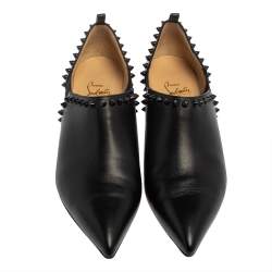 مملوكة مسبقًا بوت كريستيان لوبوتان فيكي جل د أسود بحزام للكاحل مقاس 39.5