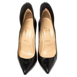 Pre Owned Christian Louboutin Black Leather Mea Culpa Pumps Size 41