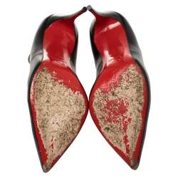 Pre Owned Christian Louboutin Black Leather Mea Culpa Pumps Size 41