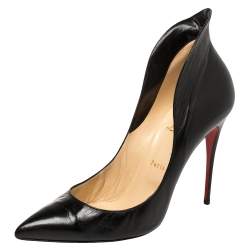 Pre Owned Christian Louboutin Black Leather Mea Culpa Pumps Size 41