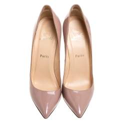 Pre Owned Christian Louboutin Beige Leather Pigalle Pointed Toe Pumps Size 37.5