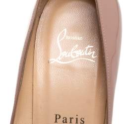 Pre Owned Christian Louboutin Beige Leather Pigalle Pointed Toe Pumps Size 37.5