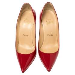 Pre Owned Christian Louboutin Red Patent Leather So Kate Pointed Toe Pumps Size 36