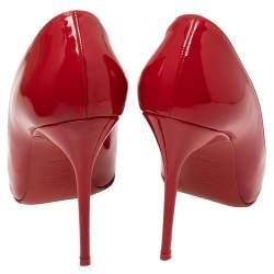 Pre Owned Christian Louboutin Red Patent Leather So Kate Pointed Toe Pumps Size 36
