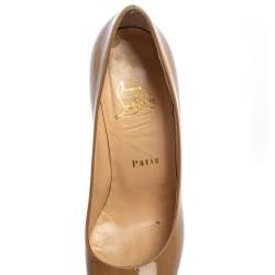 Christian Louboutin Beige Patent Leather Neofilo Pumps Size 36.5