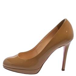 Christian Louboutin Beige Patent Leather Neofilo Pumps Size 36.5