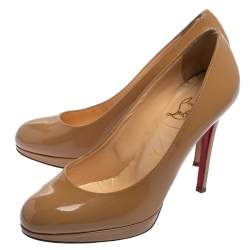 Christian Louboutin Beige Patent Leather Neofilo Pumps Size 36.5