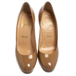 Christian Louboutin Beige Patent Leather Neofilo Pumps Size 36.5