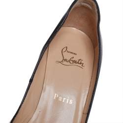 Christian Louboutin Black Patent Leather Very Prive Pumps Size 38