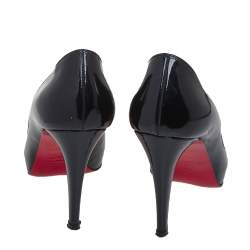 Christian Louboutin Black Patent Leather Very Prive Pumps Size 38