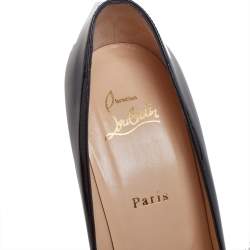 Pre Owned Christian Louboutin Black Patent Leather Simple Pumps Size 39.5