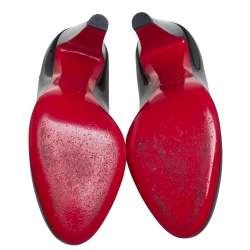 Pre Owned Christian Louboutin Black Patent Leather Simple Pumps Size 39.5