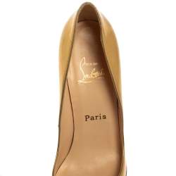 Pre Owned Christian Louboutin Gold Patent Leather Pigalle Pumps Size 38