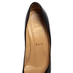Pre Owned Christian Louboutin Black Leather New Prive  Pumps Size 41