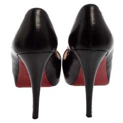 Pre Owned Christian Louboutin Black Leather New Prive  Pumps Size 41