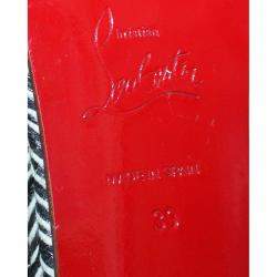 Pre Owned Christian Louboutin Blue Embossed Leather Cataclou  Sandals Size 39