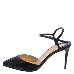 Pre Owned Christian Louboutin Black Leather Baila Sandals Size 37