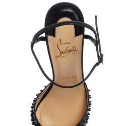 Pre Owned Christian Louboutin Black Leather Baila Sandals Size 37