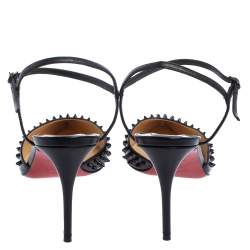 Pre Owned Christian Louboutin Black Leather Baila Sandals Size 37