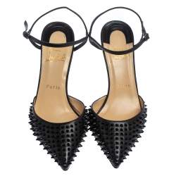 Pre Owned Christian Louboutin Black Leather Baila Sandals Size 37
