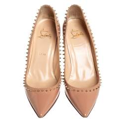 مملوكة مسبقًا Christian Louboutin Beige Patent Leather Anjalina Pumps Size 37
