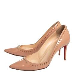 مملوكة مسبقًا Christian Louboutin Beige Patent Leather Anjalina Pumps Size 37