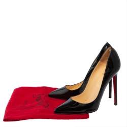 Pre Owned Christian Louboutin Black Patent Leather Pigalle Pointed Toe Pumps Size 39