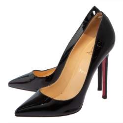 Pre Owned Christian Louboutin Black Patent Leather Pigalle Pointed Toe Pumps Size 39