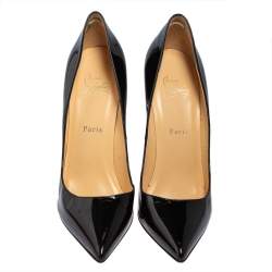Pre Owned Christian Louboutin Black Patent Leather Pigalle Pointed Toe Pumps Size 39