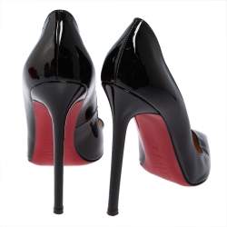 Pre Owned Christian Louboutin Black Patent Leather Pigalle Pointed Toe Pumps Size 39