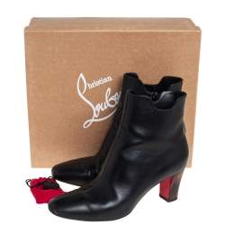 Pre Owned Christian Louboutin Black Leather Tiagada Ankle Boots Size 40.5