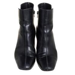 Pre Owned Christian Louboutin Black Leather Tiagada Ankle Boots Size 40.5