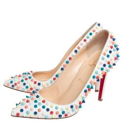Pre Owned Christian Louboutin Multicolor Leather Pigalle Spike Pumps Size 39