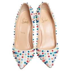 Pre Owned Christian Louboutin Multicolor Leather Pigalle Spike Pumps Size 39