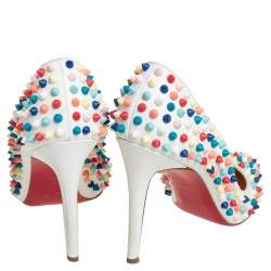 Pre Owned Christian Louboutin Multicolor Leather Pigalle Spike Pumps Size 39