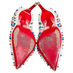 Pre Owned Christian Louboutin Multicolor Leather Pigalle Spike Pumps Size 39