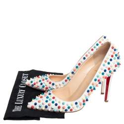 Pre Owned Christian Louboutin Multicolor Leather Pigalle Spike Pumps Size 39