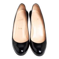 Pre Owned Christian Louboutin Black Patent Leather Leather Simple Pumps Size 39
